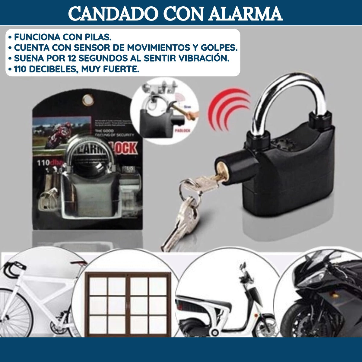 Candado con Alarma para Mayor Seguridad