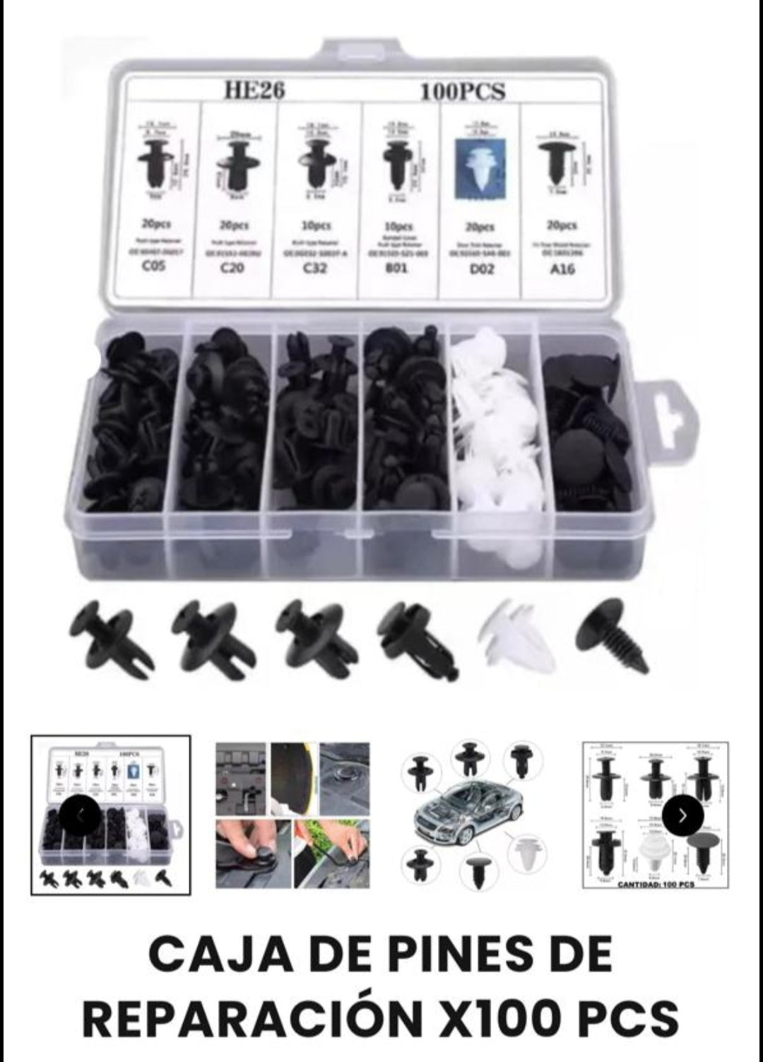 Caja de Pines Sujetadores para Uso Diario