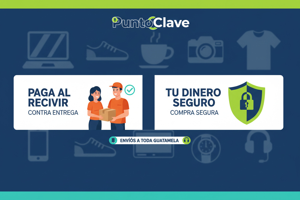 banner para loja online chamada puntoclave (vai oferecer diversos produtos diferentes) enfatize a modalidade contra entrega e compra segura (tudo isso na linguagem espanica da guatemala)