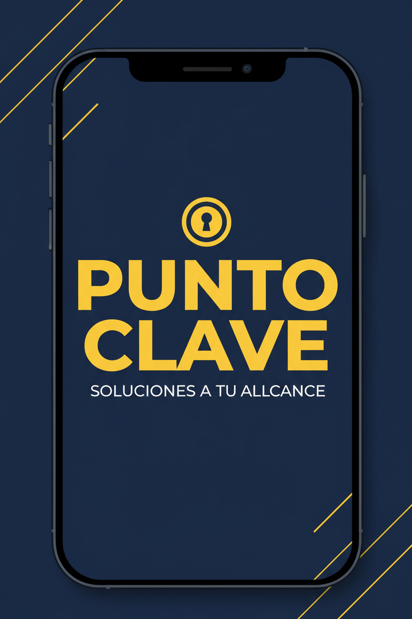 Mobile-first e-commerce banner for the brand PUNTO CLAVE.
Include the brand name “PUNTO CLAVE” clearly and prominently in the design.
Modern, professional and trustworthy visual identity.
Color palette: deep blue (#0F2A44) with yellow accents (#F2B705).
Clean layout optimized for smartphone screens.
Contemporary commercial style, high clarity and contrast.
Minimalist background with strong brand focus.
No watermarks.